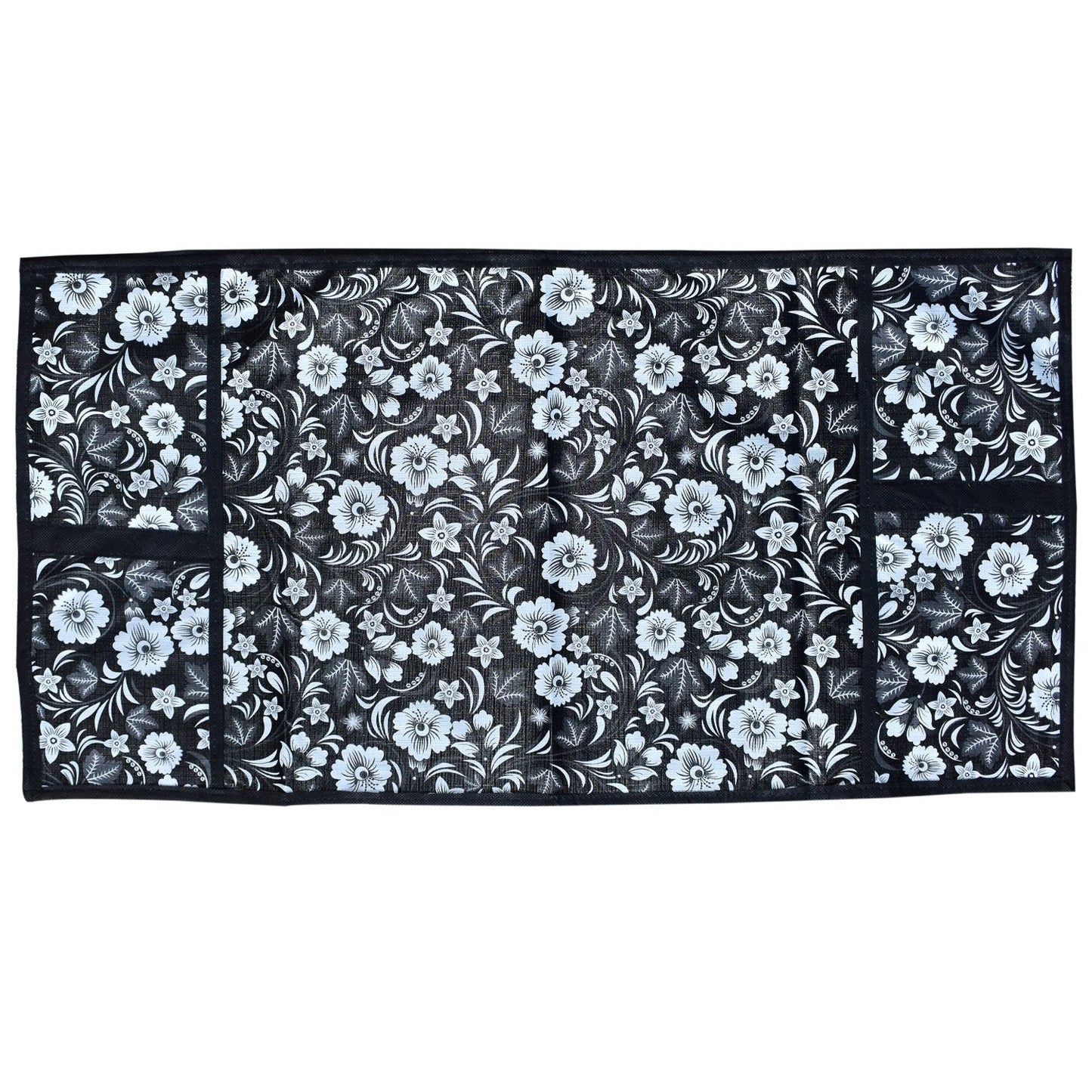 Top view of a microwave cover showcasing its functional design and fabric texture.