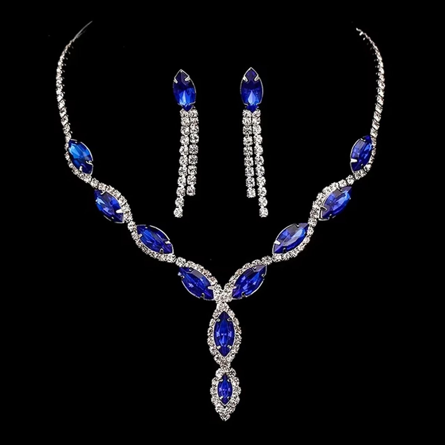 A complete ethnic jewelry set, perfect for Indian weddings and festive occasions.