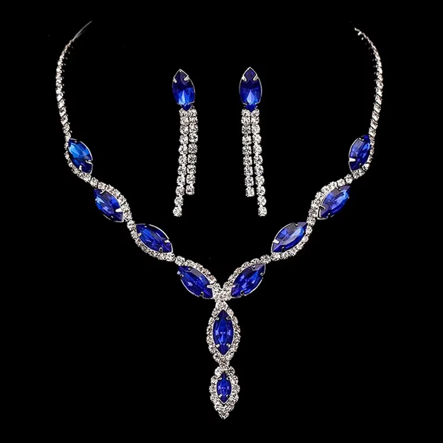 A complete ethnic jewelry set, perfect for Indian weddings and festive occasions.