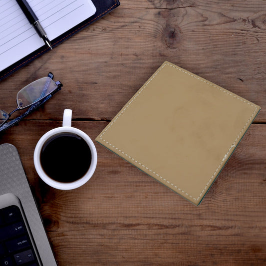 Square Leather Tea Coaster – Durable Dining Table Accessory (1 Pc)