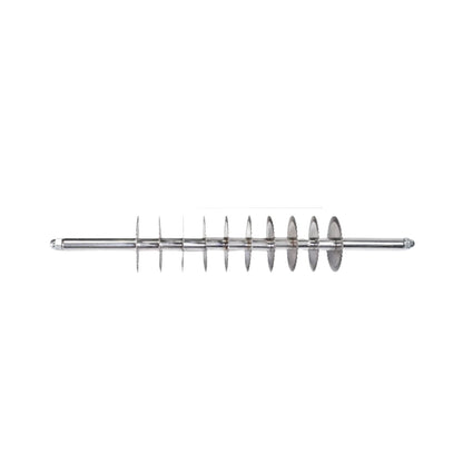Durable stainless steel dough cutter, easy to clean and store.
