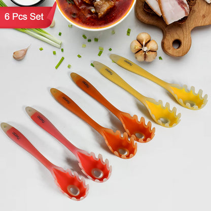 Silicone Kitchen Utensil Set - 6-Piece Heat-Resistant Non-Stick Cooking Spoons