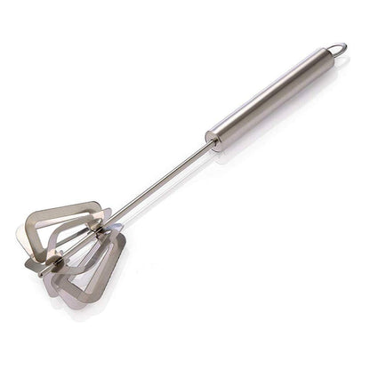 Versatile stainless steel hand blender mixing ingredients in a bowl.