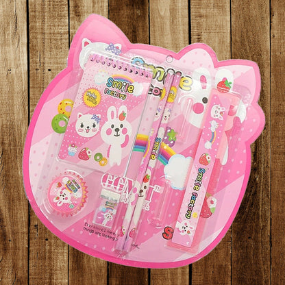 Front view of the vibrant packaging for the 8-in-1 Kids Stationery Set, ideal for gifting.