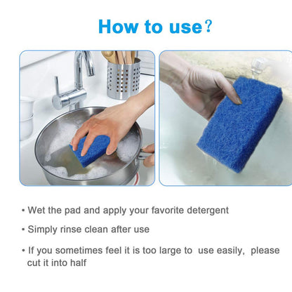 Quickslice non-scratch scrubber pads in a pack of four for versatile cleaning tasks.