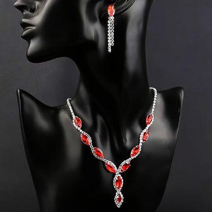 Stylishly arranged wedding jewelry set, highlighting intricate details and vibrant stones.
