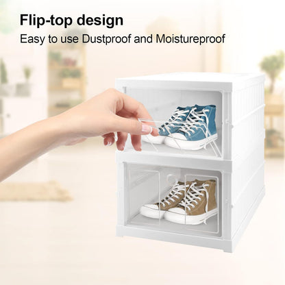 Illustration of how multiple stackable storage racks can be combined and customized for different needs.