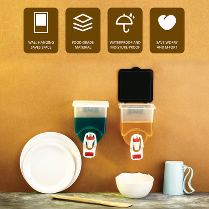 Side view of the 1100ml oil dispenser highlighting its space-saving design.