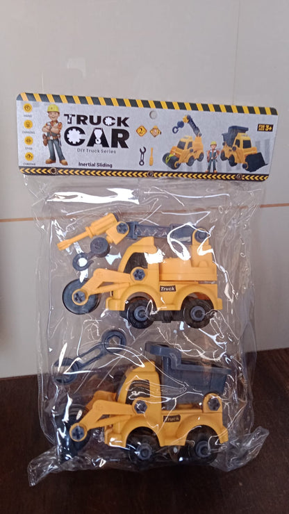 Engineering Vehicles Nut Assembly Toy – DIY Vehicle Model Set for Kids, Simulation Car Construction Toy (2 Pc Set)