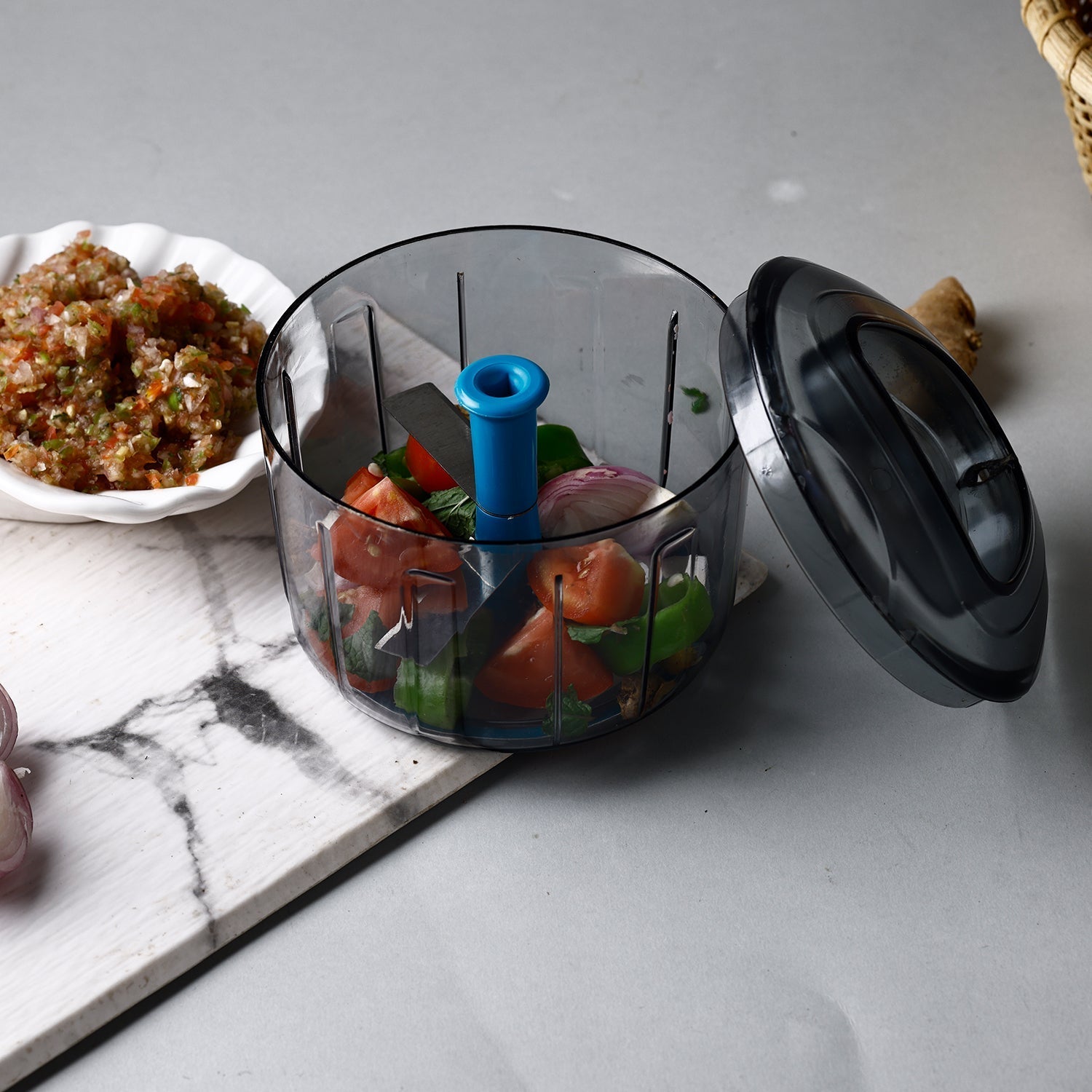Ganesh Push Chopper clear container with 725ML capacity