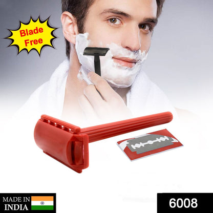 Single blade shaving razor for men in its retail card packaging.