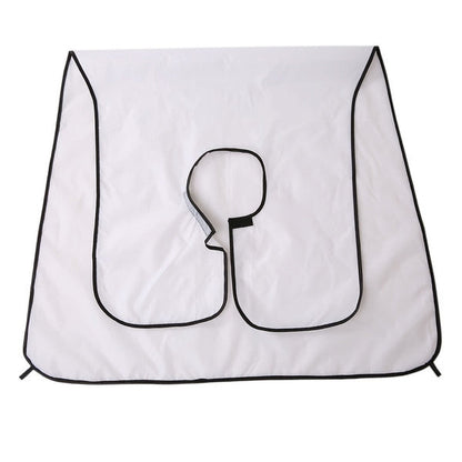 Beard grooming bib laid flat, showcasing its simple design and easy-to-use features.