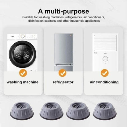 Angled view of the washing machine anti-vibration pads, emphasizing their stable, non-slip design.