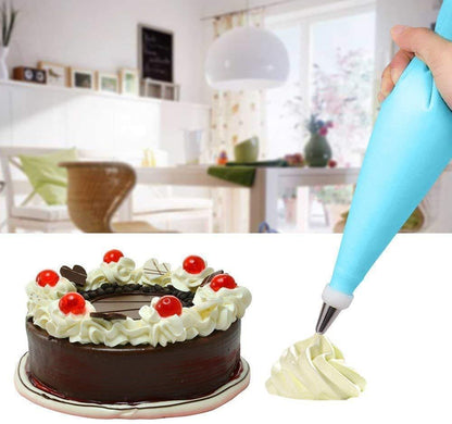 Multiple stainless steel piping nozzles for diverse cake decorating patterns and styles.