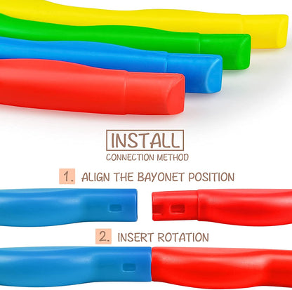 Close-up of the interlocking pieces of the FitFuzion Hula Hoop.