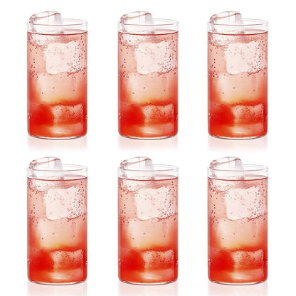 Ergonomic and lightweight transparent plastic glasses for comfortable handling.