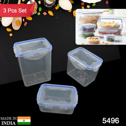 Food-grade plastic containers shown with various dry fruits and spices inside.