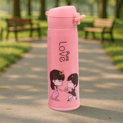 Pure Love 500ml Glass Water Bottle – BPA-Free, Leak-Proof, Hot & Cold, for Gym, Travel, Home, Office & School (MOQ: 80)