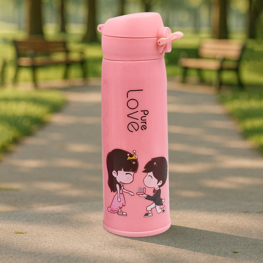 Pure Love 500ml Glass Water Bottle – BPA-Free, Leak-Proof, Hot & Cold, for Gym, Travel, Home, Office & School (MOQ: 80)