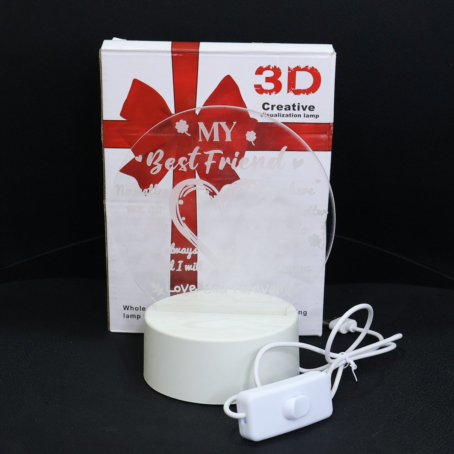 Gift ready packaged Best Friend themed 3D LED night lamp