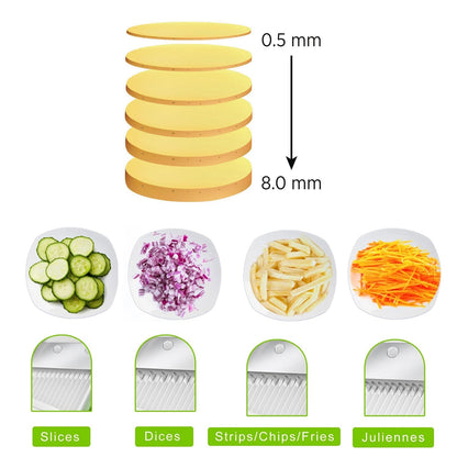 Easy-to-use vegetable chopper with hand press mechanism.