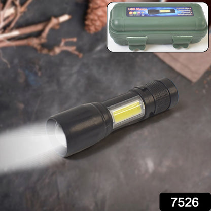 Compact handheld rechargeable mini flashlight for easy portability.