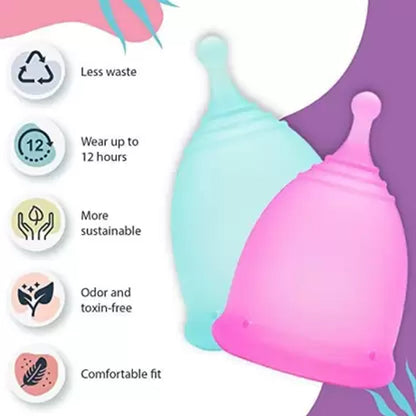 The Happy Bathers reusable menstrual cup, promoting an eco-friendly period.