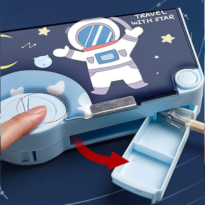 Multifunctional Pencil Box for Kids, Space Pencil Box For Boys, Kids Pencil Box for Boys & Girls, Magnetic Pencil Box for Boys, Pop up Pencil Box, Space Theme Return Gifts for Kids (Galactic Explorer Pencil Box)
