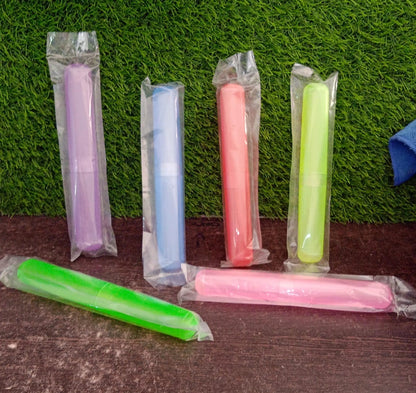 Multiple compact plastic toothbrush cases for the entire family's travel needs.