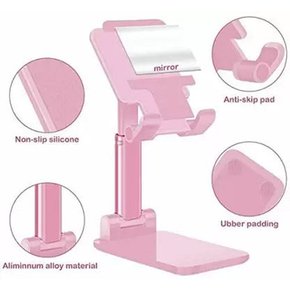 Detail of the phone stand's base with non-slip pads, ensuring stability.