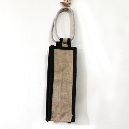 Jute Water Bottle Bag, Wine Bottle Gift Bag / Bottle Carry Bag / Water Bottle Cover Reusable and Eco-friendly And Handle for men & women for Office, Gift Bag  (1 Pc)