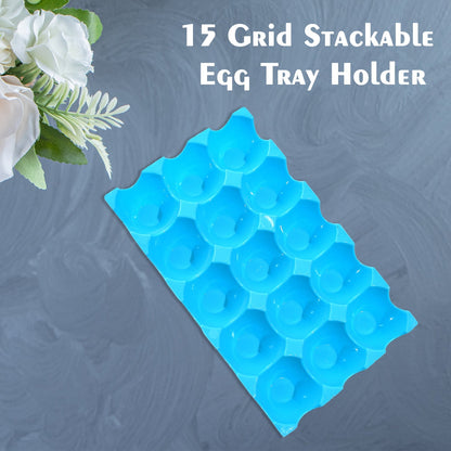 Side angle of the stackable 15 egg storage tray, showcasing its design.