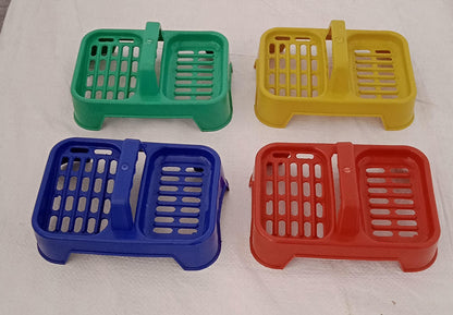 2in1 Plastic Soap Case, Dual Section Soap Holder for Bathroom or Kitchen Sink ,Sabudani(1 Pc / Multicolor)