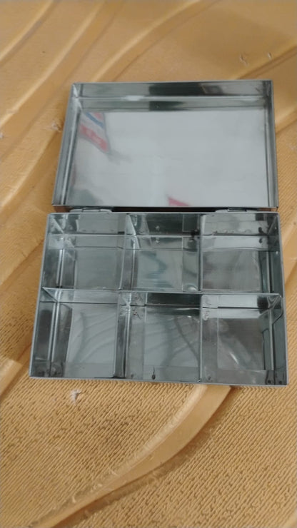 Multipurpose Premium Stainless Steel Jewelry Storage Organizer Box with 6 Compartments (1 Pc)