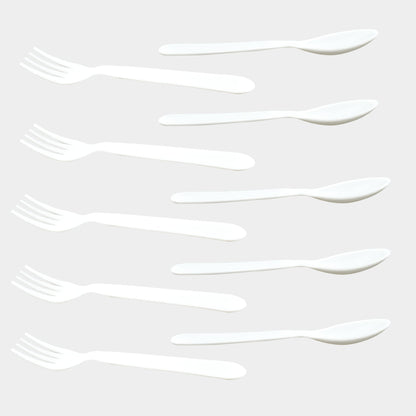 2422 Dinnerware Cutlery Premium Plastic Spoon And Fork Set - 10 pcs 