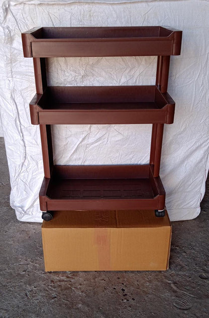 Multi-purpose plastic serving trolley enhancing home utility and style.