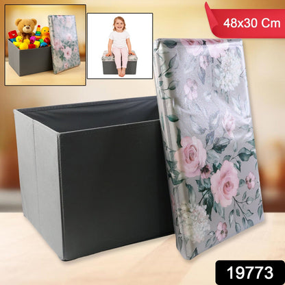 Premium organizer box with floral pattern lid used for storing clothes and toys