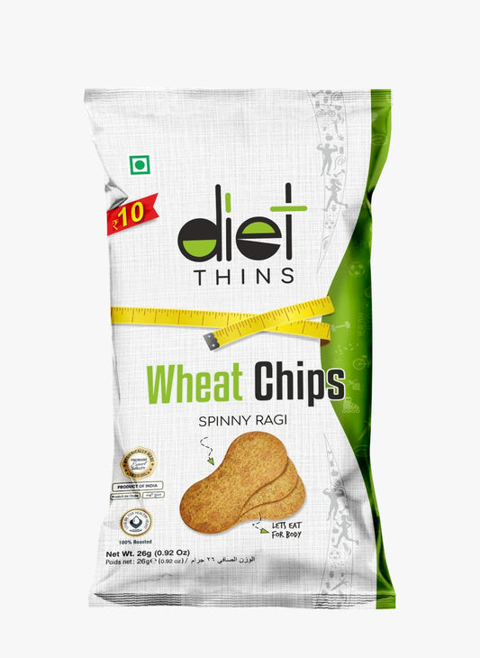 Pack of Maniarr's Spinny Ragi Diet Thins, showcasing the healthy millet snack.