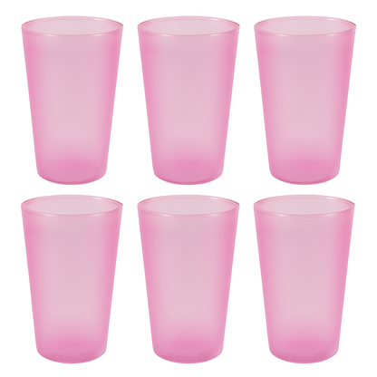 Close-up of the durable plastic material used in the  plastic glass set.