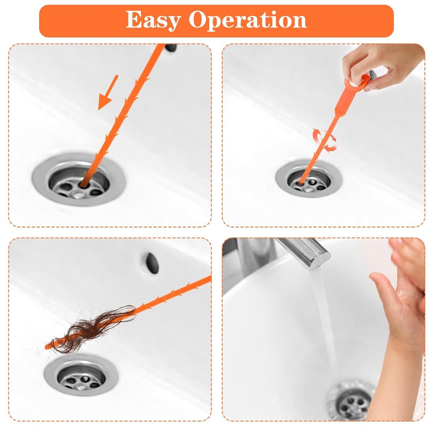 Flexible Sink & Drain Cleaning Stick – 50 cm Long (Pack of 3)