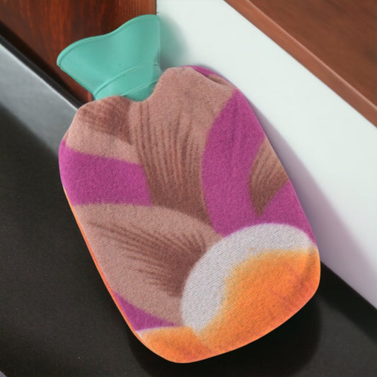 Leakproof rubber hot water bottle bag with soft protective cover