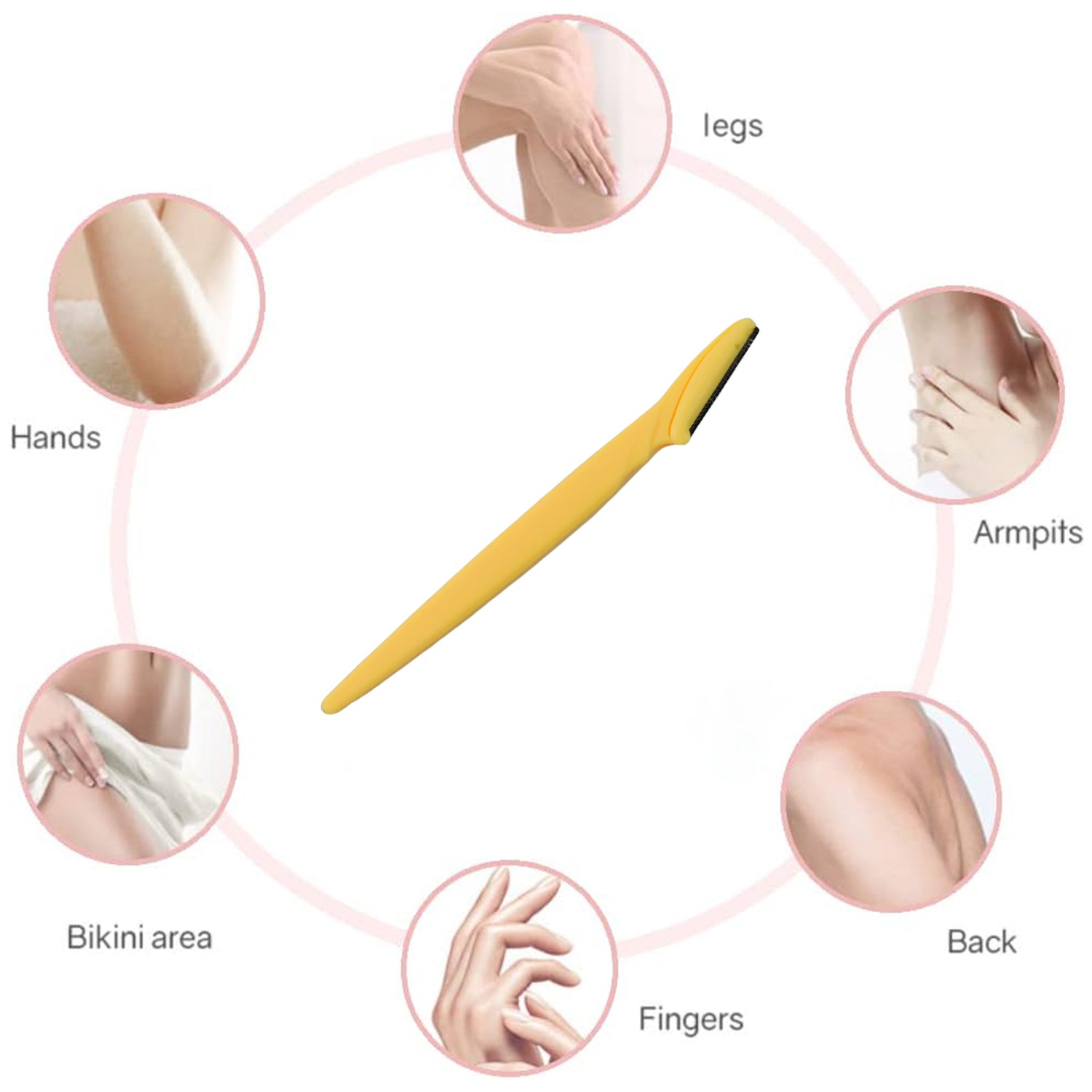 Compact Facial Eyebrow Razor for hair removal on upper lip and eyebrows