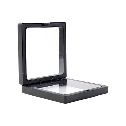 Transparent jewellery display box placed on a table