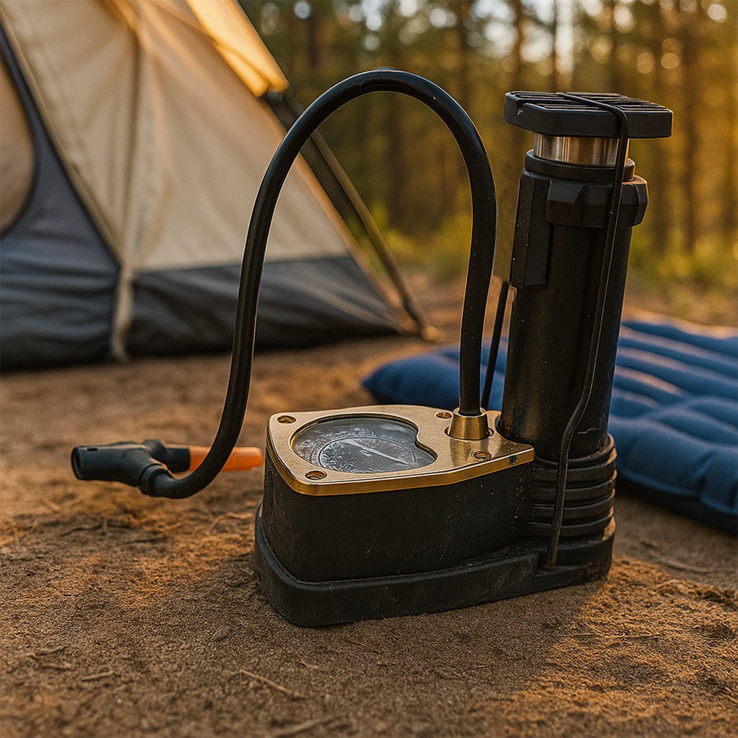 Portable High Pressure Foot Air Pump with Needle (1 Pc)