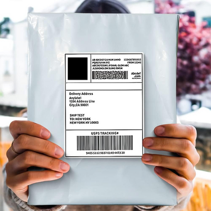 A tamper-proof courier bag being used for a secure parcel shipment.