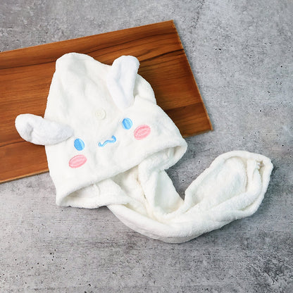 Premium Soft Microfiber Hair Drying Towel Wrap with Button (1 Pc)