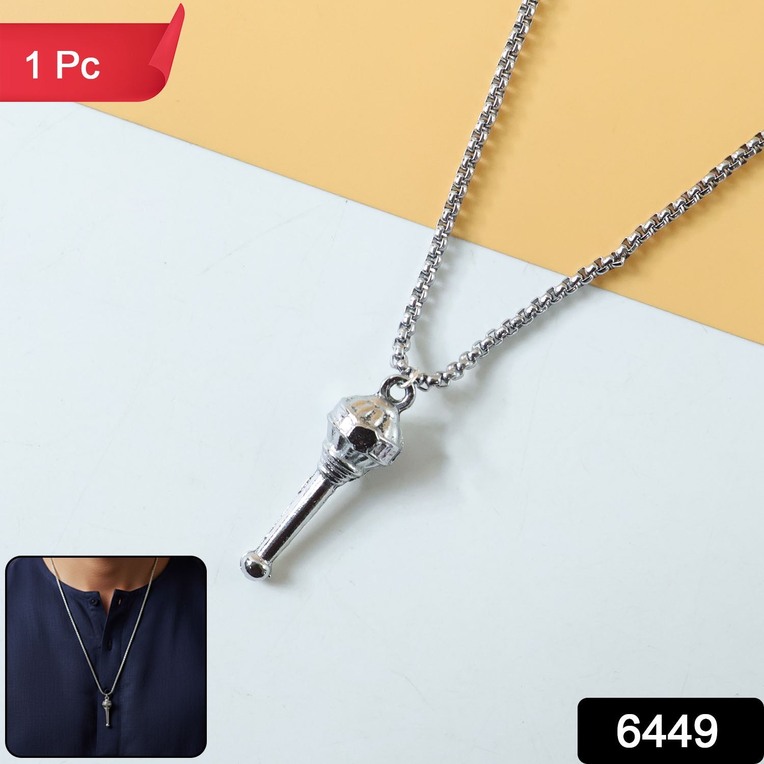 The spiritual Hanuman Gada Pendant displayed on a clean white background.
