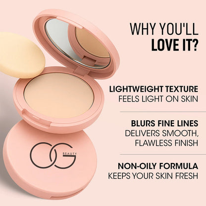 Hazelnut Compact Powder highlighting ingredients for skin nourishment