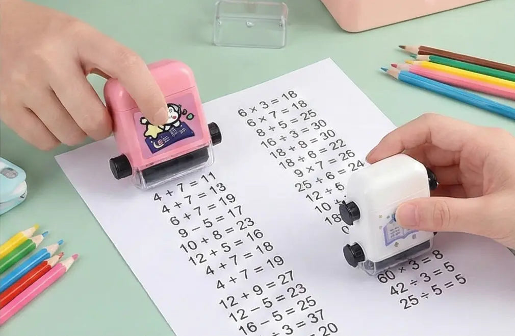 Kids Complete Math Learning Roller Stamp Combo (Addition, Subtraction, Multiplication & Division) 2pc