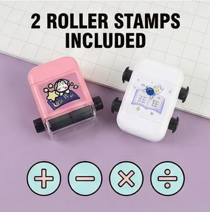 Kids Complete Math Learning Roller Stamp Combo (Addition, Subtraction, Multiplication & Division) 2pc